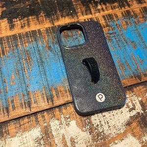 Apple iPhone 13 Loopy case, black glitter